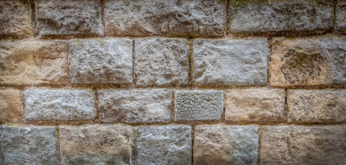 Old wall bricks texture. Selective focus