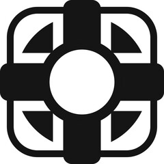 Customer Support Lifebuoy Icon in Glyph Style