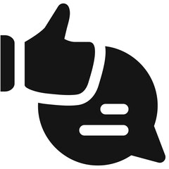 Customer Support Likes Icon in Glyph Style