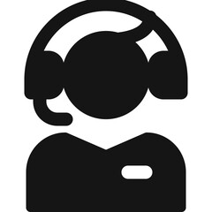 Customer Support Male Team Support Icon in Glyph Style