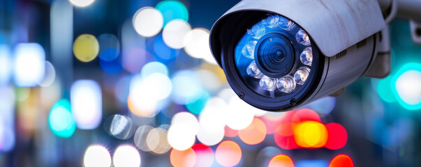 Close-up of a CCTV security technology background