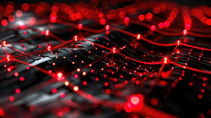 Abstract red element over black Background. Web design, album, notebook, magazine design