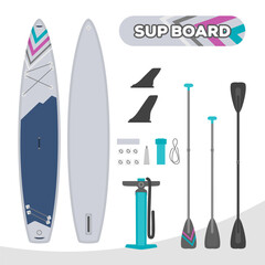 Set of equipment Inflatable standup paddle board