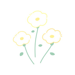 シンプルでラフな黄色の花束⭐︎PNG