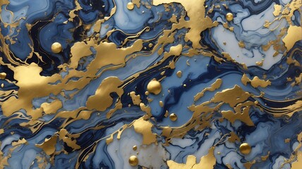 Abstract marble wallpaper background , luxury marble texture gold and blue tone