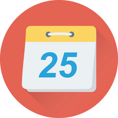 An icon of calendar flat vector 