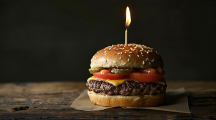 Happy birthday hamburger food