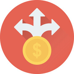 A business opportunity flat round icon