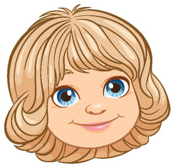 Vector illustration of a smiling young girl