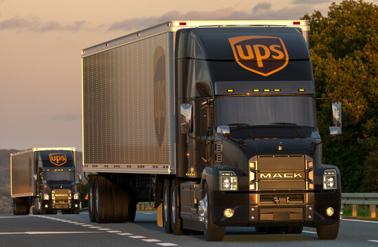 Mack Anthem working with UPS courier company