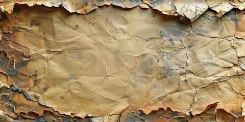 Aged paper texture with torn edges and stains, historical document feel