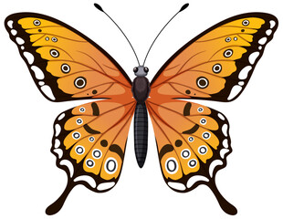 Colorful vector graphic of a monarch butterfly