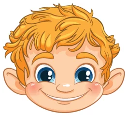 Foto auf Acrylglas Kinder Vector illustration of a smiling young boy
