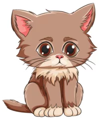 Photo sur Plexiglas Enfants Cute wide-eyed kitten sitting adorably