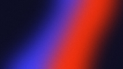 Blue with red on black gradient grainy texture background.