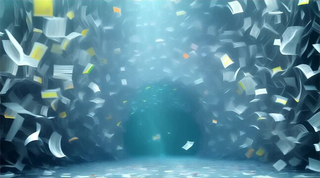 walking through a paper tunnel