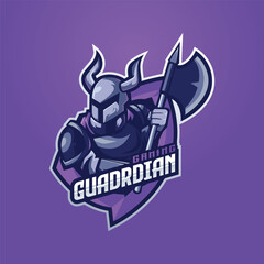Guardian Mascot Esport Logo Design Illustration For Gaming Club