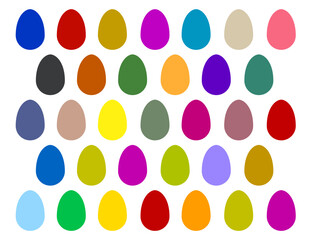 Texture of colorful Easter eggs on a transparent background