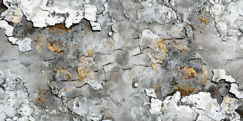 Realistic wall texture through cracked plaster, an overlay signifying urban decay