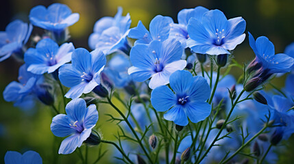 Fototapeta na wymiar Blue Flax Flowers