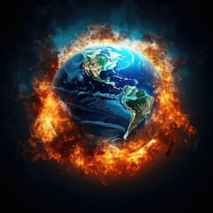 Earth Engulfed in Flames