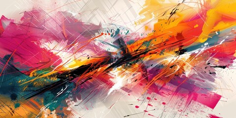 Vibrantly dynamic digital paintwork, showcasing modern artistic flair and pixelated precision