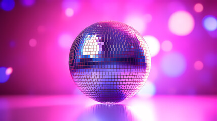 Fototapeta na wymiar Disco ball illustration, multicolor music background