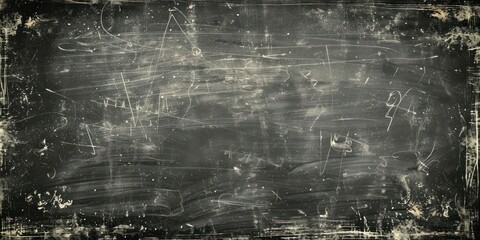 Grunge chalkboard border, dusty and smudged, classroom nostalgia