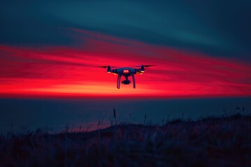 Fototapeta na wymiar drone flying in the sky professional photography