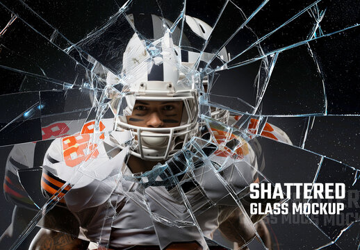 Broken Glass Photo Effect Mockup. Generative Ai