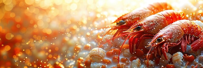 Seafood Feast Summer Abstract Background, Banner Image For Website, Background, Desktop Wallpaper