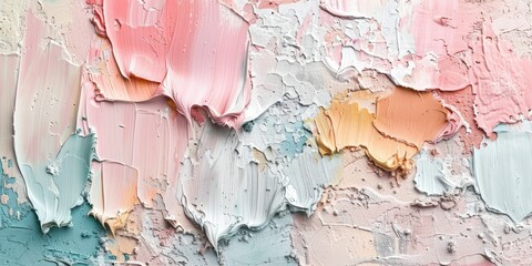 Soft, soothing strokes of pastel chalk paint on a rough texture, displaying gentle hues