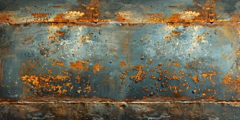 Distressed rusty metal overlay, showcasing textural depth and industrial decay