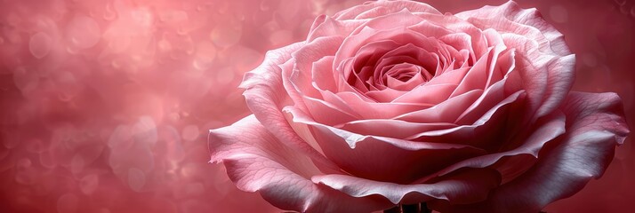 This Close Photograph Pink Rose Serves, Banner Image For Website, Background, Desktop Wallpaper