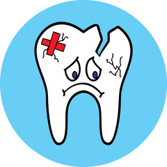 High quality vector illustration of diligently brushing teeth