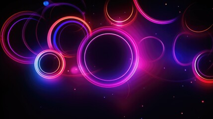 Abstract background with glowing neon circles