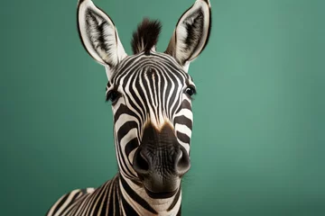 Fotobehang Portrait of zebra close up © Ari