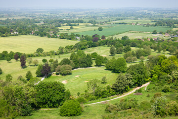 Fototapeta premium Aylesbury vale landscape with golf course, Buckinghamshire, UK