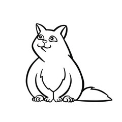 The cat is a small domestic mammal with fur and claws. Widely used for catching mice. Vector illustration