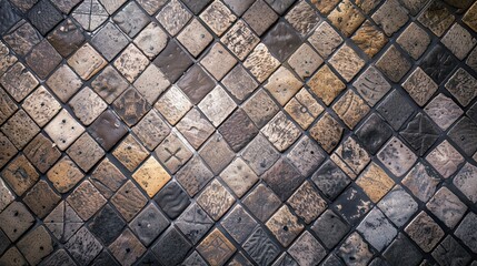 church floor different pattern , gothic cobblestone floor, top view, texture