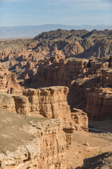 Castles Valley view. Charynsky canyon landscape. Kazakhstan - 739817309