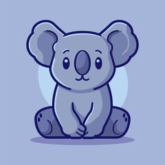 Flat modern logo koala vector icon illustration 