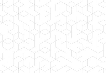 Cubes line geometric grid seamless pattern. Vector - obrazy, fototapety, plakaty