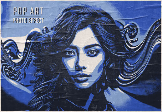 Vintage Pop Art Abstract Photo Effect Mockup. Generative Ai Background