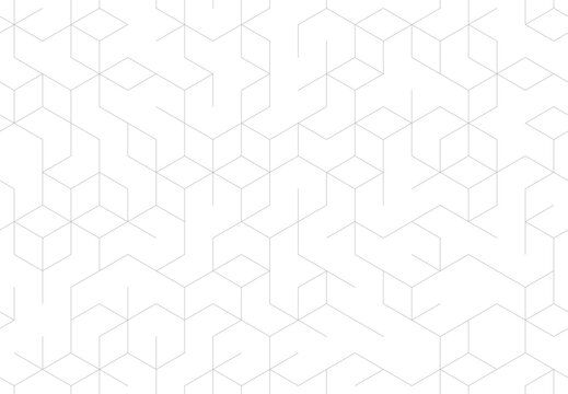 Cubes line geometric grid seamless pattern. Vector