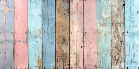 Gently weathered, these soft pastel painted wood planks are serene and inviting