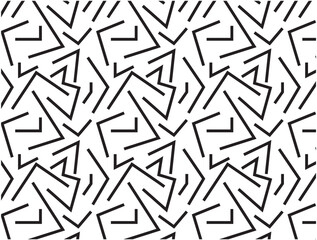 Abstract striped geometric seamless pattern.vector lines black and white background, Geometrical monochrome design.	