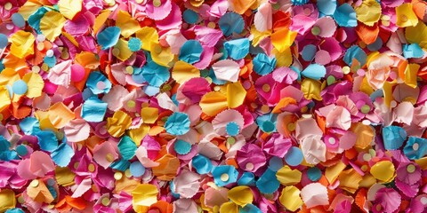 Fototapeta na wymiar Seamless recycled paper with colorful confetti, festive and fun, creative use