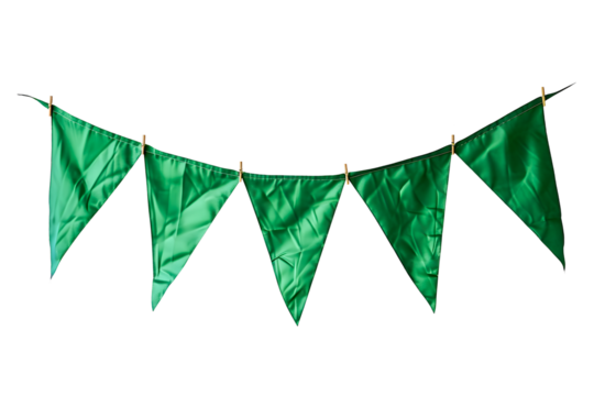 St Patricks day green flag isolated on white
