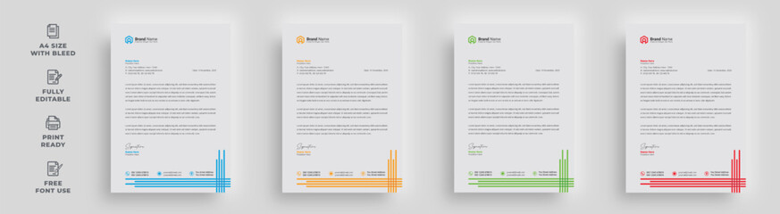 letterhead flyer business corporate official professional trendy newest minimal single page newsletter magazine poster template design with logo